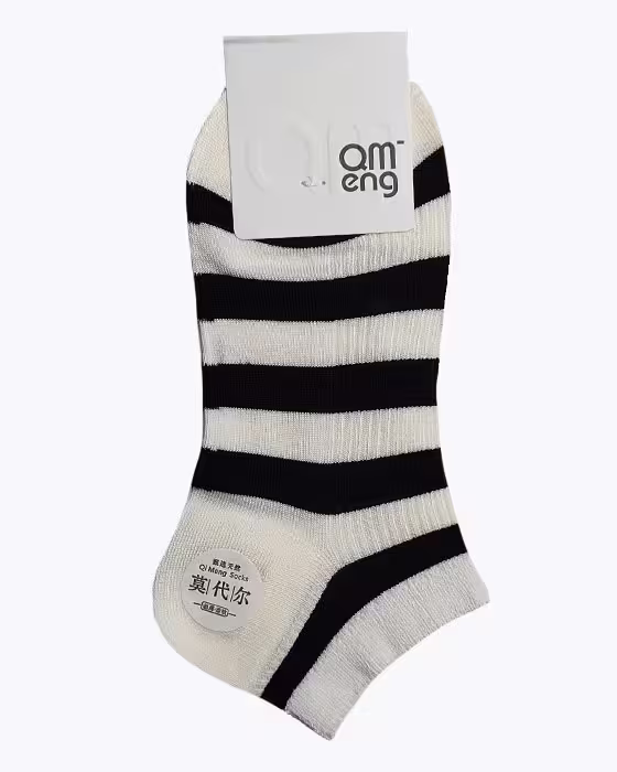 جوراب مچی زنانه طرح راه راه QMENG
